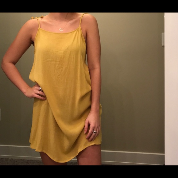 light yellow slip dress
